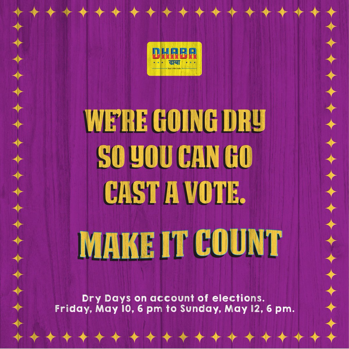 dhaba1986's tweet photo. Oye #Delhi waalon! Election ka samay aaney waala hain! Ungli uthao, aur vote lagao! #SwagAnusaar #MakeItCount https://t.co/6b5fEj3wW7