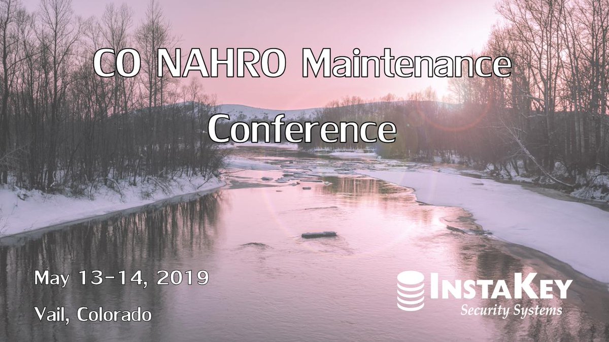 InstaKey's tweet photo. We can't wait to see YOU at the CO @NAHROnational Maintenance Conference in beautiful Vail, Colorado! Be sure to stop by InstaKey's table for your chance to win a $100 Visa gift card!
#InstaKey #CONAHRO #NAHRO #KeySystems #Tradeshow #Visa #Conference #Security #Housing #Vail https://t.co/rOW4Qc9JLc