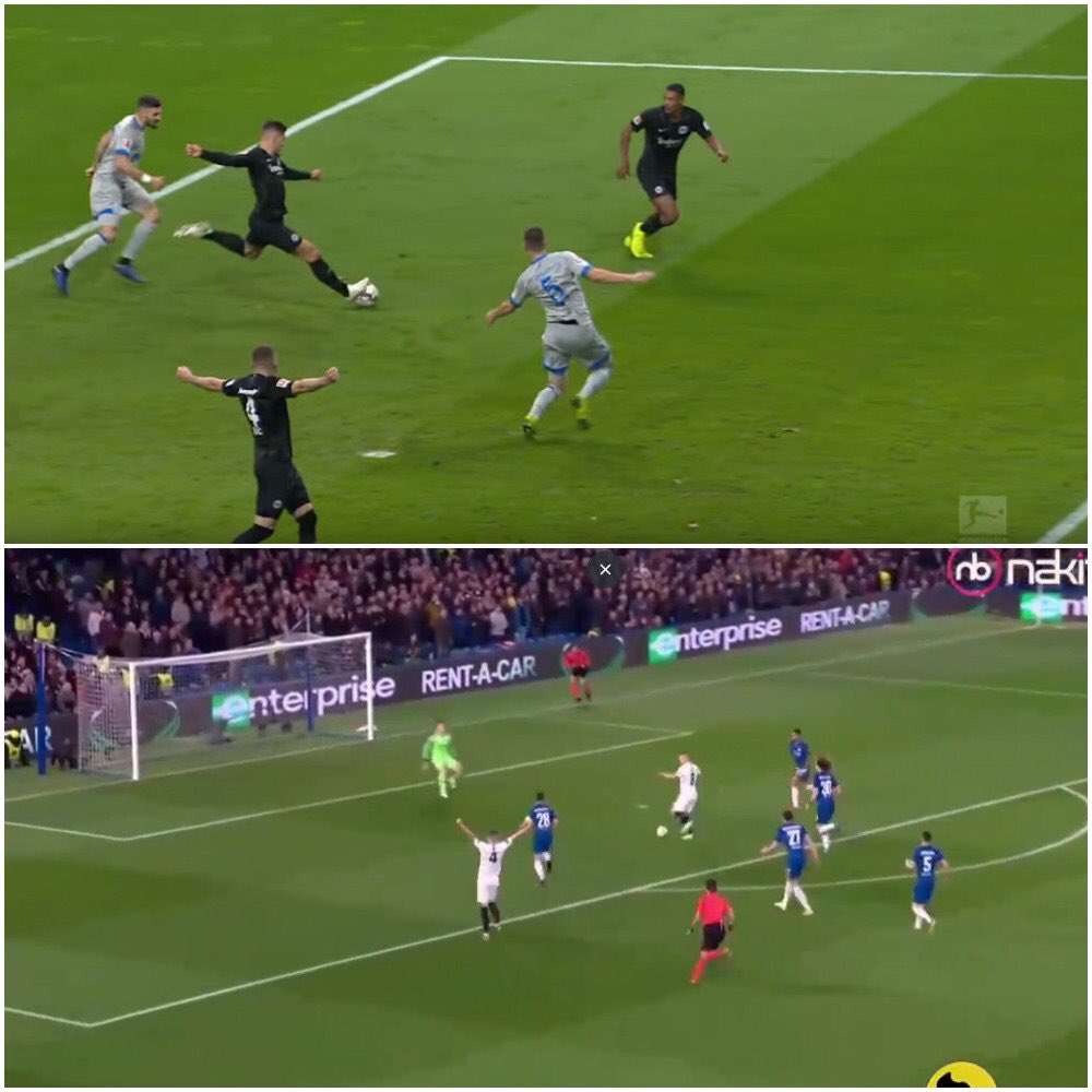 Quand Rebic célèbre les buts de Jovic avant qu’ils ne soient marqués. 😁