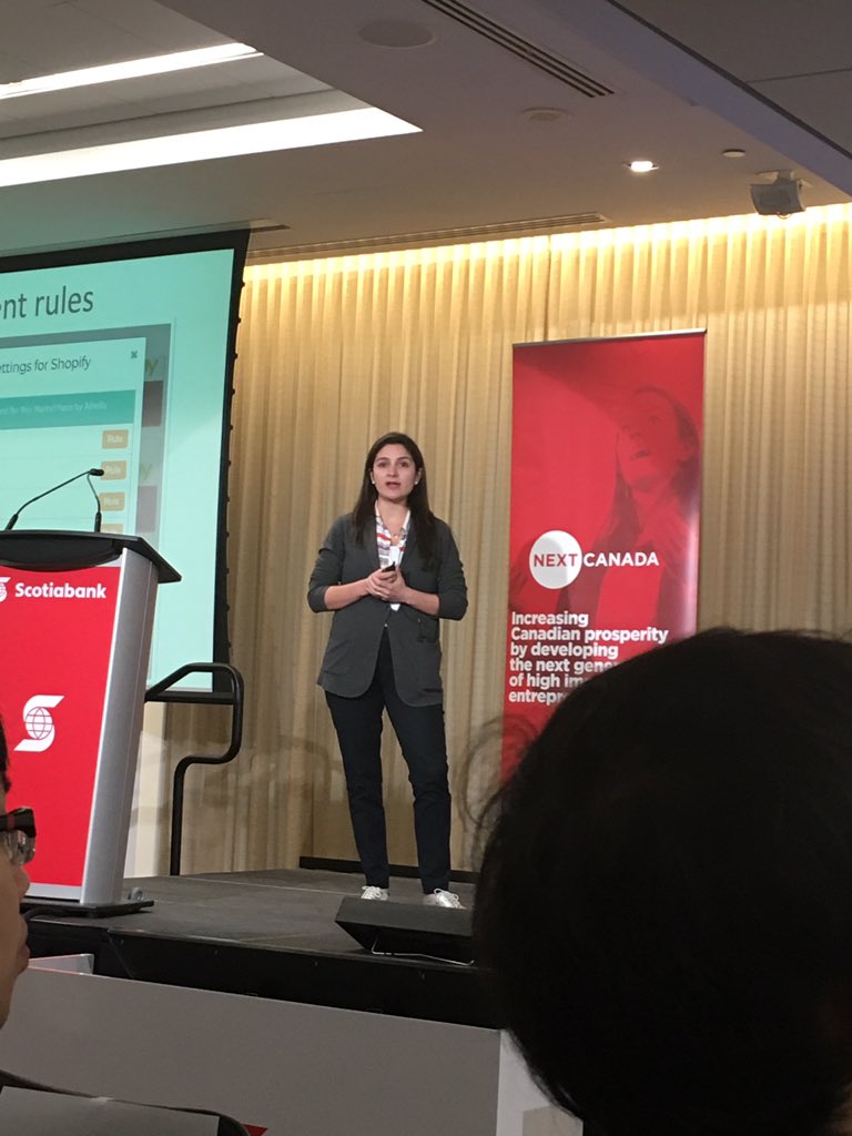 NEXT_Canada's tweet photo. Sellers are often overwhelmed by the challenges &amp; costs of shipping direct-to-consumers. @_NextAI venture @AiHellos (co-founded by Corina Pardo) offers smart logistics for #ecommerce giving them an opportunity to capture a piece of this $1.5B market 🛍 #NCPrototypeDay https://t.co/NROfN31bNs