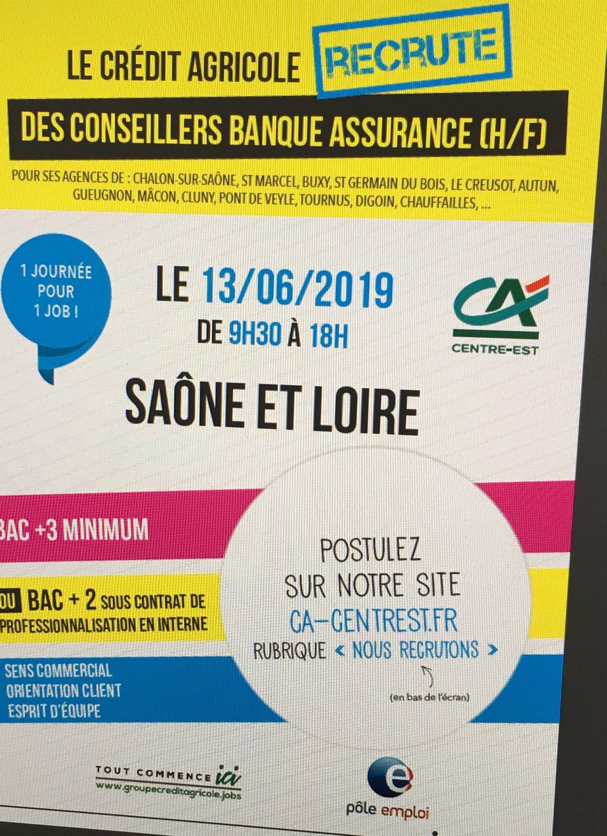 ⁦@ça_centrest⁩ la mission talents décolle pour la SOANE ET LOIRE 😳 Atterrissage prévu ✈️ le 13 juin à MACON ! De nombreux #emplois à pourvoir !
Attention ⚠️on arrive chez vous 🚨 alors soyez nombreux/ses à postuler 👍  👉🏼une seule adresse : ca-centrest.fr 😉