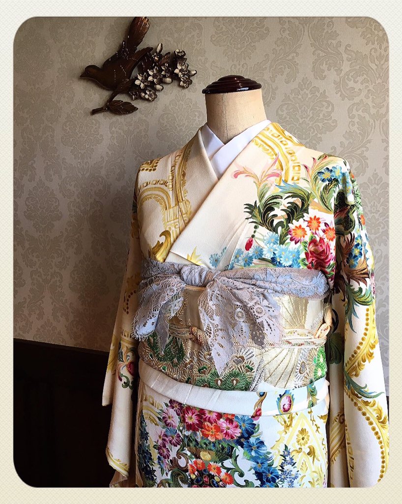 GINGER掲載商品】 カラフルブティックモア 半幅帯グリーン 着物