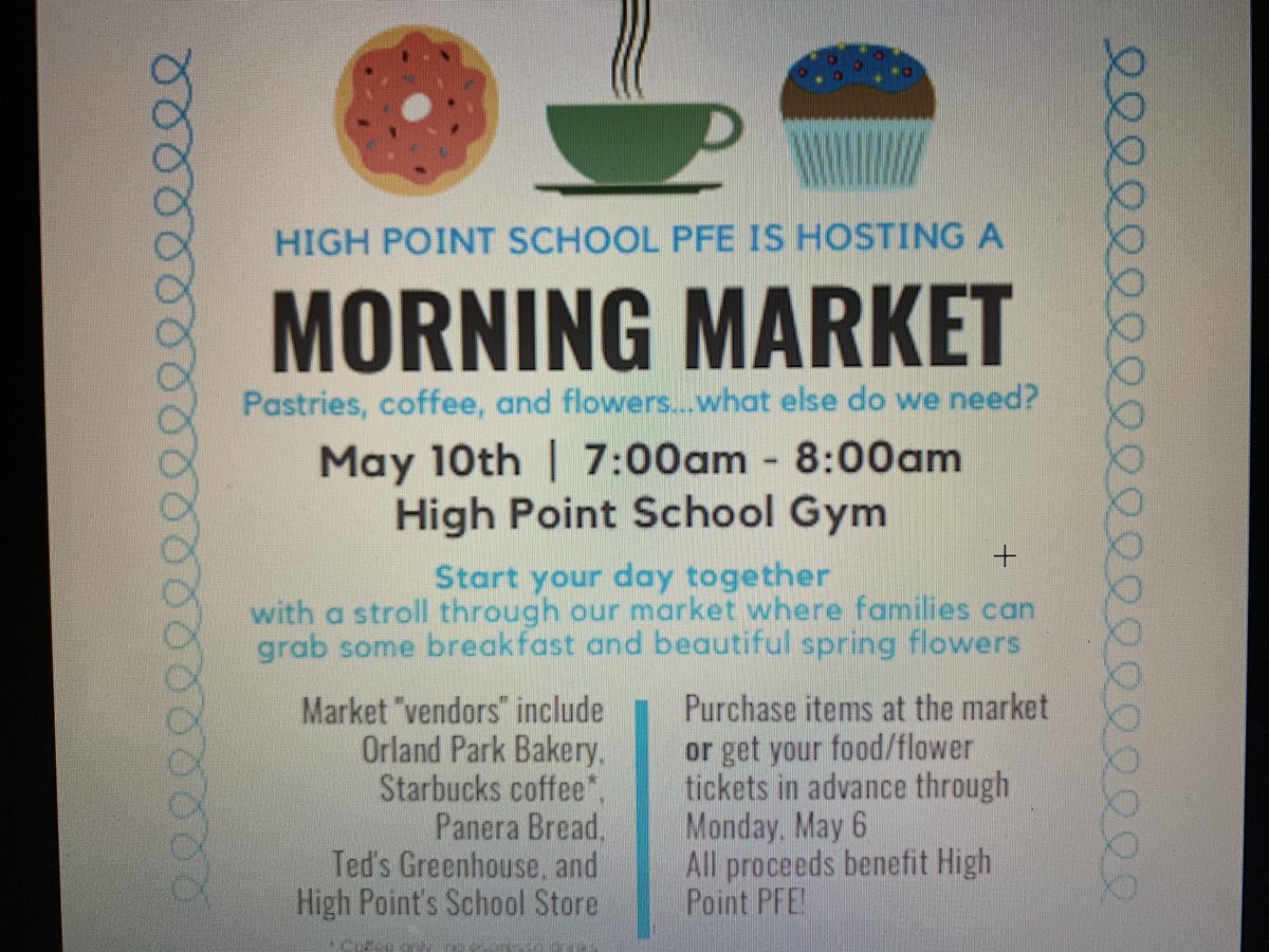 hpointschool's tweet photo. What a way to start a spring morning!  The Morning market brought our families together and was a great success. Thank you High Point PFE! #buildingastrongcommunity #osd135 #hptpride https://t.co/3UDqnjcWOU