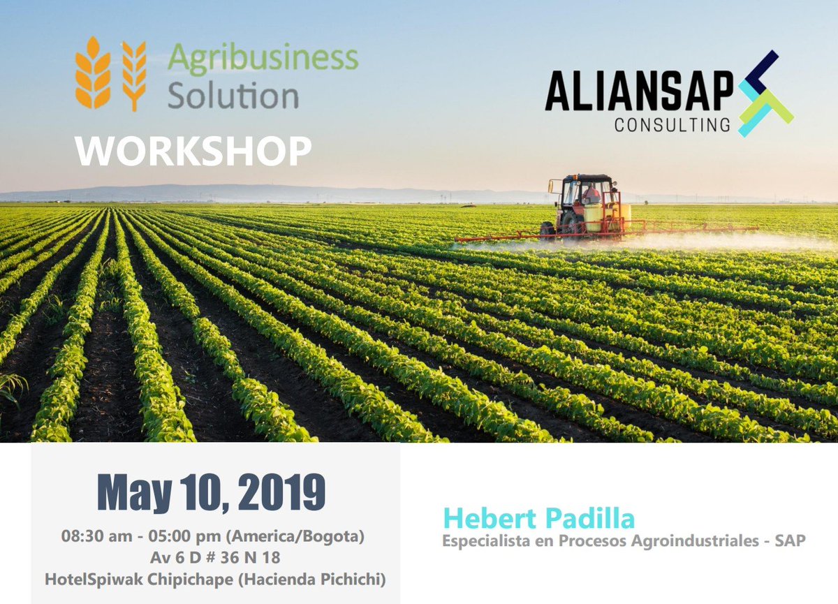 hernaldoalva1's tweet photo. Agribusiness Solución Workshop
#erp #Agribusiness #processmanagement #aliansap #operationcontrol #planning https://t.co/4A4Qtp7YQX