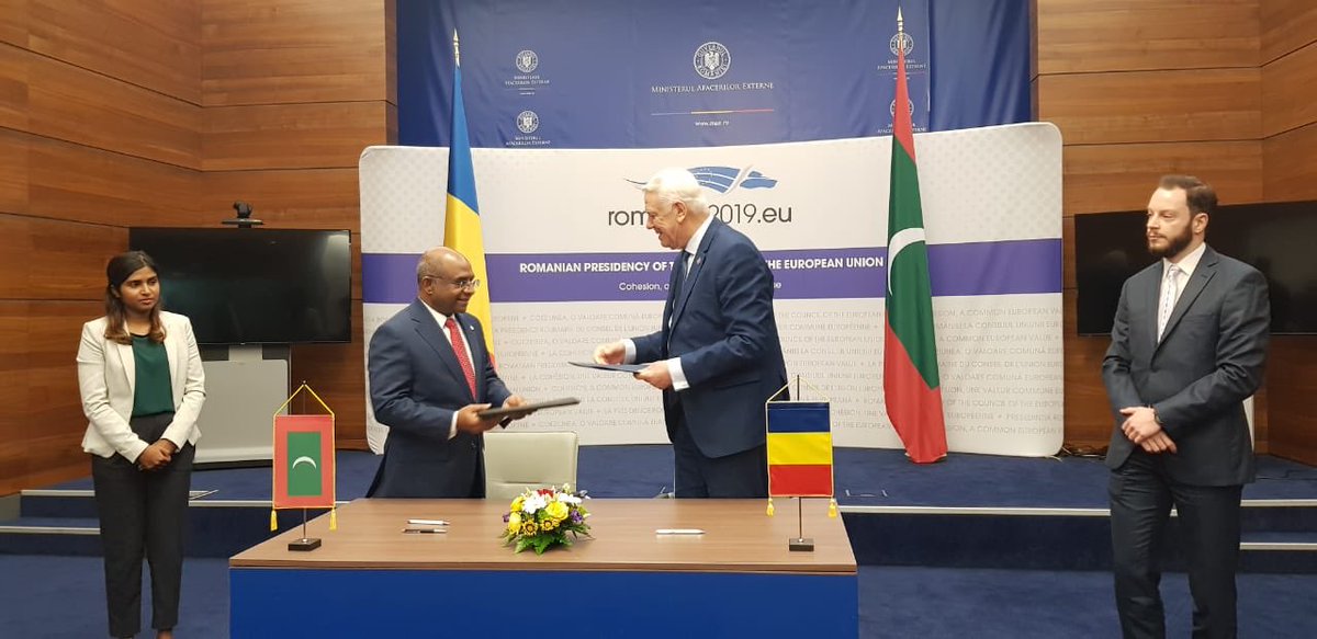 Pleasure to meet my dear friend, H. E. <a href="/teodormelescanu/">Teodor Melescanu</a>, Foreign Minister of Romania. Marking 40 years of diplomatic ties, agreed on a new &amp; renewed path to grow our understanding and cooperation further through the establishment of a mechanism between the two Foreign Ministries.