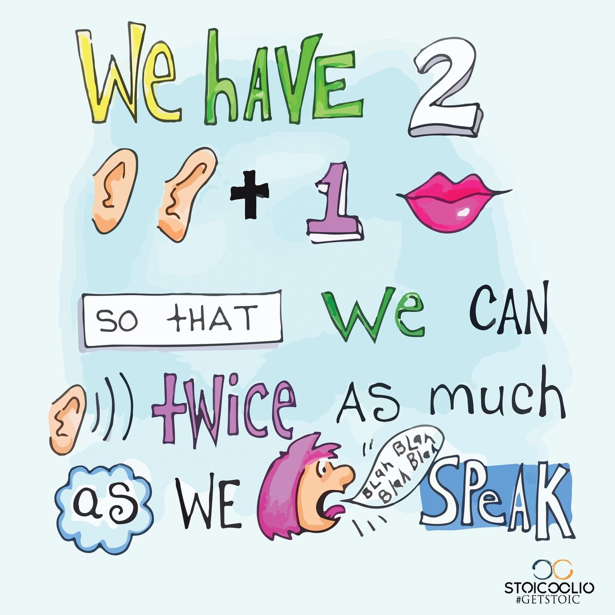 stoicoolio's tweet photo. 👂🏼We have 2 each 
👄We have 1 each 
🎼 Listen 2x time more than you speak. 
#GetStoic 🧘♾🐉△ #meditate #mindfulness #mindfulnessmeditation #mindfulnesstraining #listenfirst #wellbeing #darwintomunger #cleanliving #silence #silentwisdom https://t.co/FeCm9z8ZxI