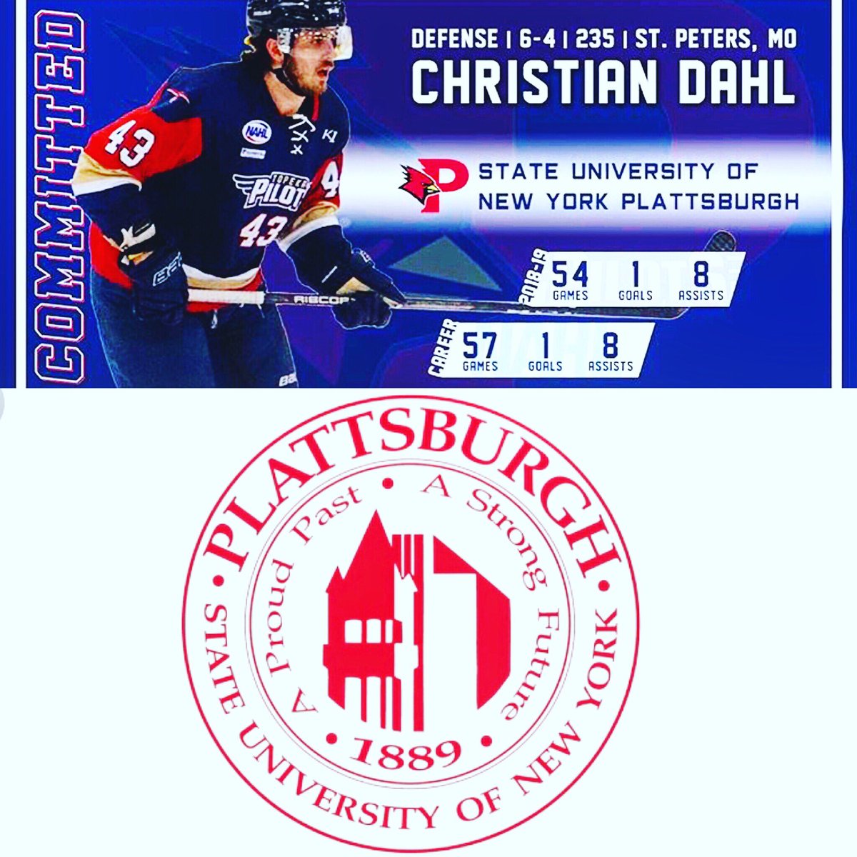 CarshieldHockey's tweet image. Congratulations to Christian Dahl @cdahler_84 on his @NCAAIceHockey commitment to @SUNYPlattsburgh @Cardinals_MHKY ! #DevelopmentPath #BigCountry84 #MadeintheNAPHL #GoCardinals @NAHLHockey @NAPHL @CarShieldUSA @mohockeyyd @TopekaHockey @MNMagiciansNAHL @HockeyCommits