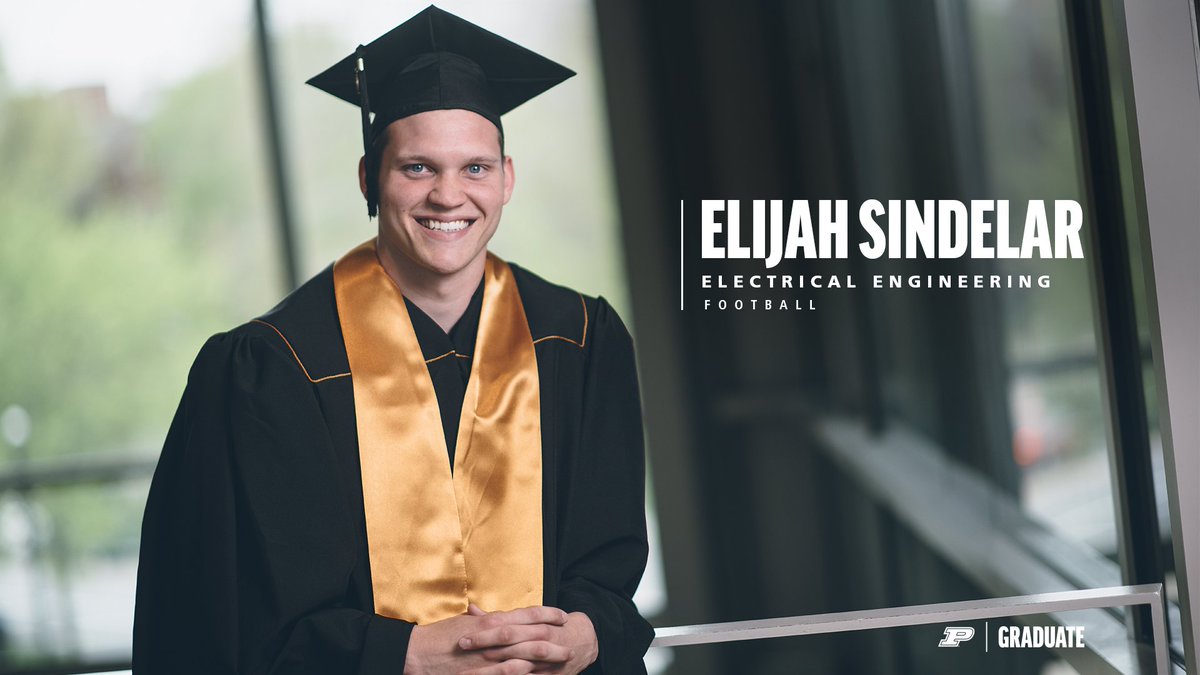 Our signal caller on the field is going to be an engineer off the field. 

Congrats <a href="/ElijahSindelar/">Elijah Sindelar</a> and the other <a href="/BoilerFootball/">Purdue Football</a> graduates this weekend! 

#BoilerUp 🚂🎓 #PurdueGrad