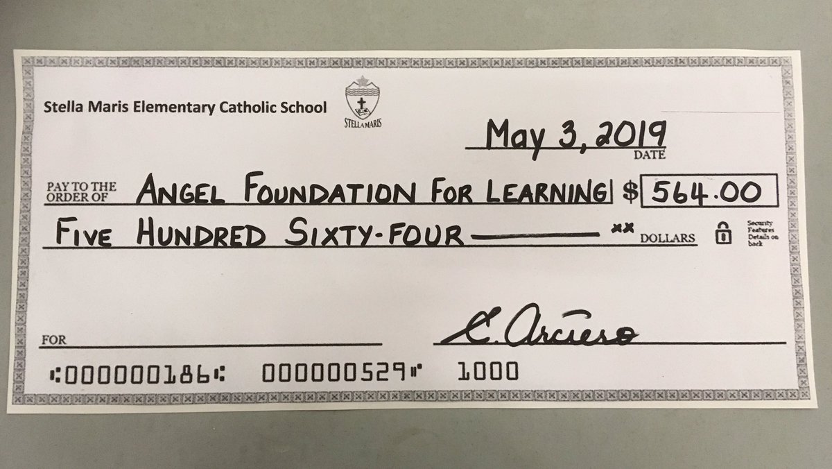 AFLToronto's tweet photo. Thanks to @StellaM16256223 for the warm welcome &amp; assembly for @AFLToronto today with a cheque for 564.00 https://t.co/wnYviqWo0r