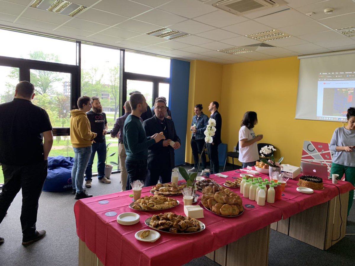 aeventures's tweet photo. A teaser-snapshot from the first Blockchain Brunch Sofia - good mood, good food, blockchain talks and networking.
Best part? We were giving away $AE tokens to everyone with @aeternity wallet and we experienced voting on blockchain.
🔜 #votingonblockchain https://t.co/gWdojxqyVy