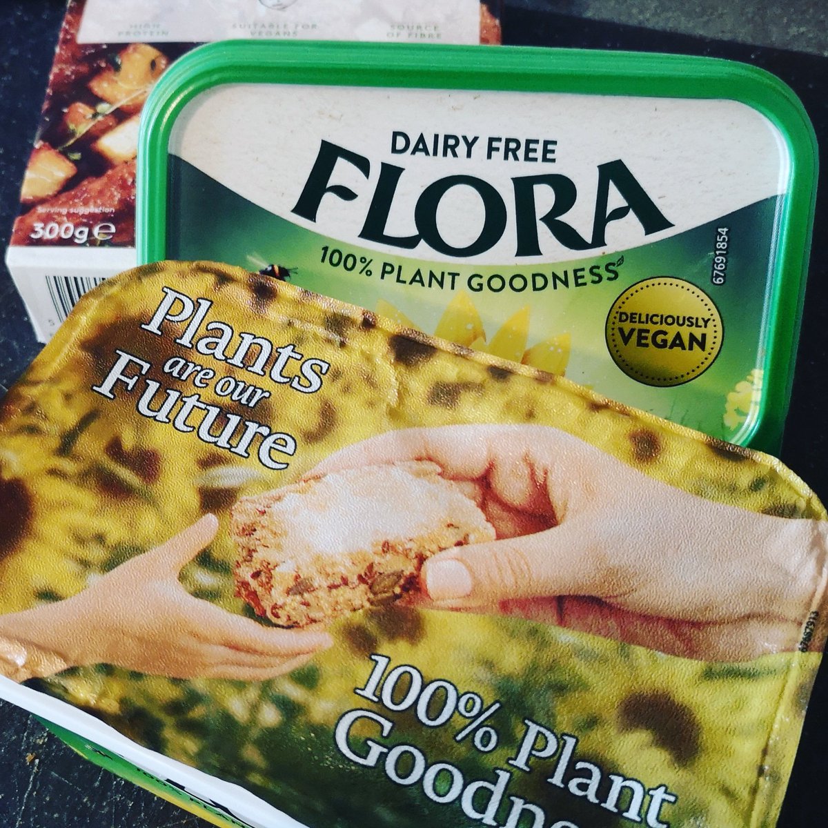 welshveganwfest's tweet photo. After 50 years @florahealthy has gone 100% #vegan. Who else loves this spread? 💚
#veganspread #whatveganseat https://t.co/WrOWLqpCTL