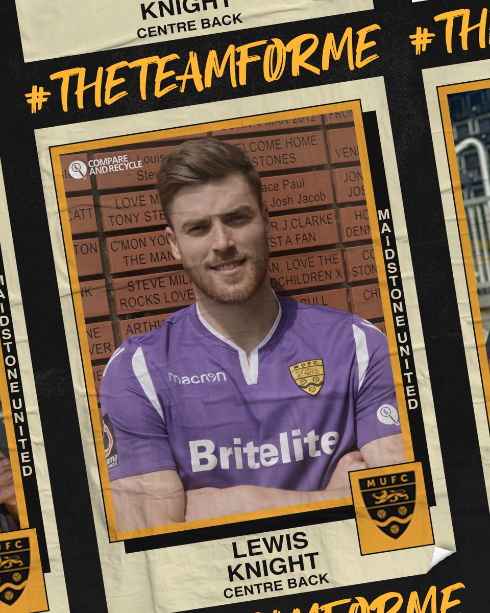 maidstoneunited's tweet photo. ✍️ The Stones' summer rebuild has begun with the signing of 6'4" centre back Lewis Knight.

Welcome to the Stones, @Knighty44! 🖤💛 https://t.co/QPkT22C1xo