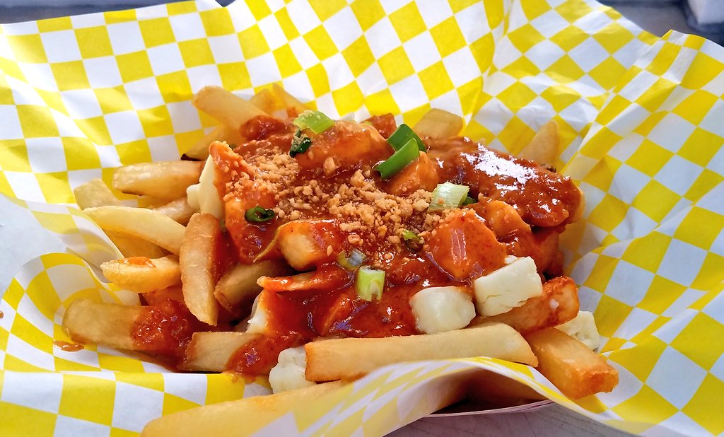 Lunch today 11:30-1;30 @ capital management 698 S Ogden st with your favorite #thaispringrolls and new #thaipeanutsaucepoutine #getthaiup