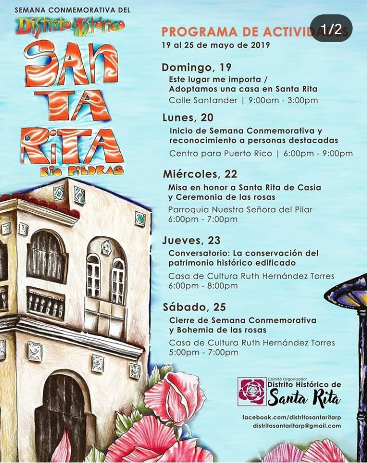 Separen fecha. Semana conmemorativa del distrito histórico de Santa Rita.