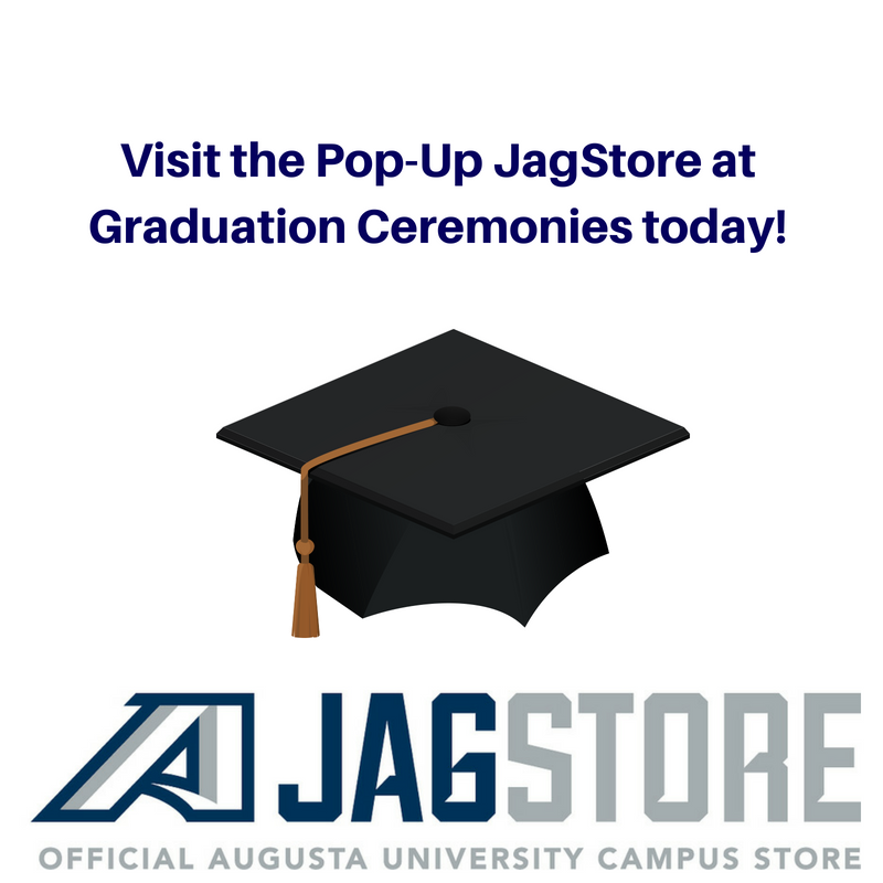 AUG_StudentLife's tweet photo. Visit the Pop-Up #JagStore at @AUG_University commencement today! (5/10/19) Located on the mezzanine of the the James Brown Arena. 20% Off @AUG_Alumni & @AugustaJags gear and diploma frames!
Congratulations Graduates!
#auggrad https://t.co/KCDvNCNbAR