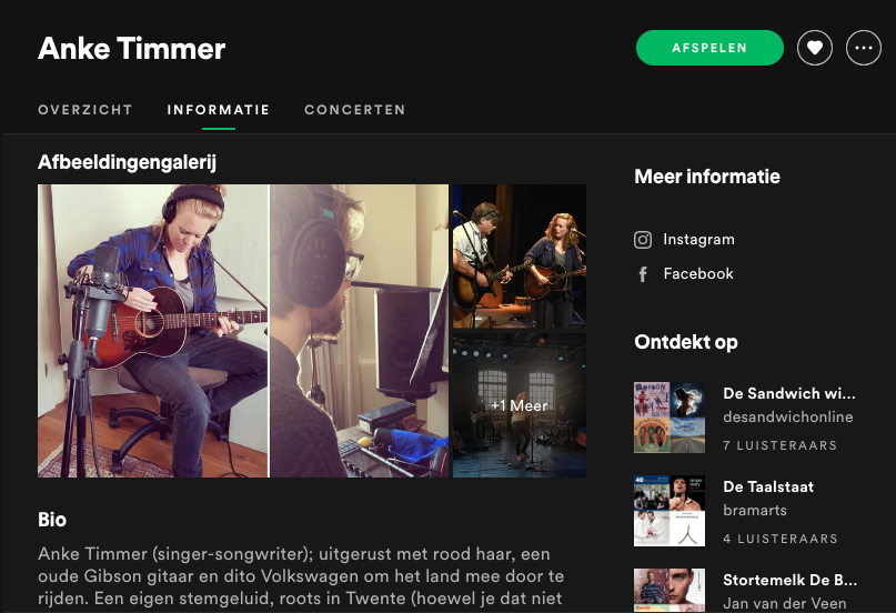 Jaaa! We maken ons klaar voor de release van een nieuwe single :) Vrijdag 24 mei komt het liedje uit! Spotify is weer geupdate en staat te fonkelen op je deurmat. Neem je vast een kijkje? #single #release #24mei #nederlandstalig

open.spotify.com/artist/0i6rhQh…