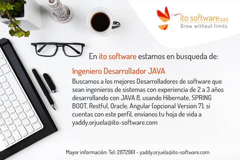 itosoftware's tweet image. #TrabajoSiHay #DesarrolladorJava