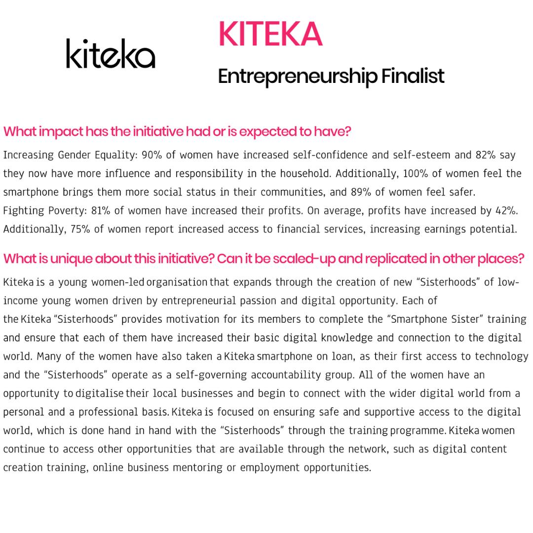 Women in Tech Challenge: snippets of what was said about Kiteka on ow.ly/Xa7i50u6vS7