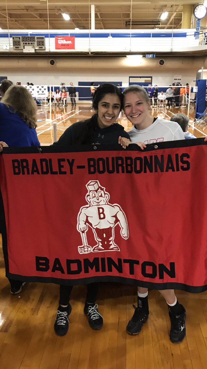 BBCHSAthletics's tweet photo. The Boiler Invasion of Charleston! Perfect morning to watch Myra and Josie represent BBCHS at the Badminton State Finals!! #Boilerup https://t.co/pwWibJ4yxx