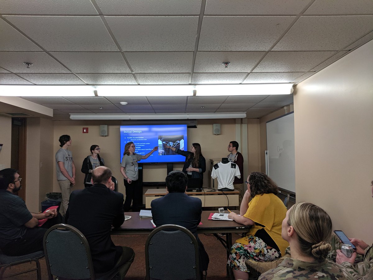 RedLionRarBots's tweet photo. Red Lion STEM team presenting their wearable medical alert system at the PA Governor's STEM Competition. Great work! 😎 @rlschools #GovsSTEMComp https://t.co/ZAGIyjcs1V