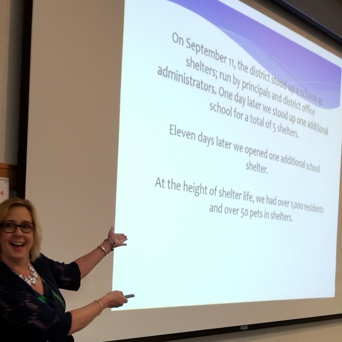NCSPRA's tweet photo. Dear @KleinISD &amp; all,

Here at #LeadershipAcademy learning from @ValerieNewtonNC about how to #SchoolPR when 36" of rain falls &amp; your schools are designated shelters.

Hearts open for #Houston as we use #SchoolPRDay for learning together! #PRSuperHeroes #HurricaneFlorence https://t.co/bGfZhTzctJ