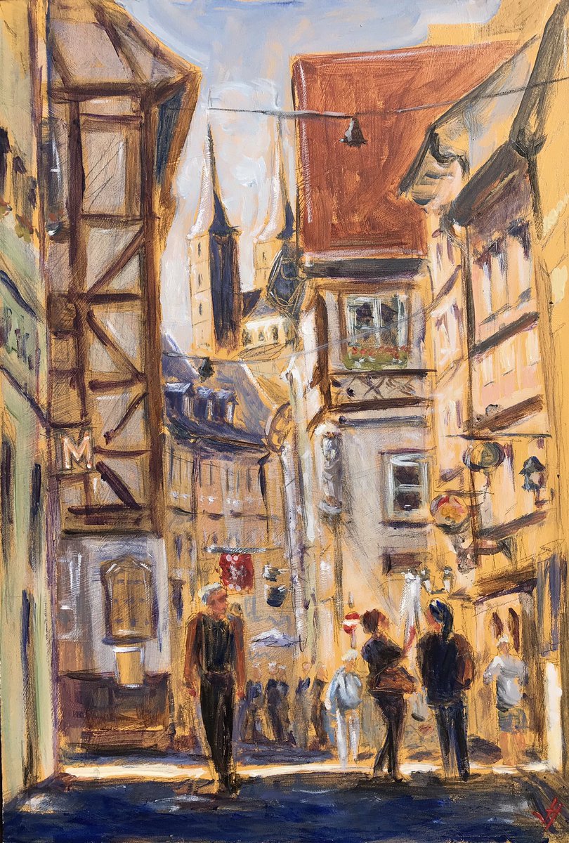 A fast sketch of my beloved Bamberg city!
Acryl/Gouache on cardboard                        30 x 20,5 cm                                                <a href="/art/">Arthur Bullard</a> <a href="/AcrylPainting/">Acrylic Paintings</a> <a href="/gouachepainting/">gouache paintings</a> <a href="/Bamberg/">bamberg</a> <a href="/Malerei/">katrin</a>