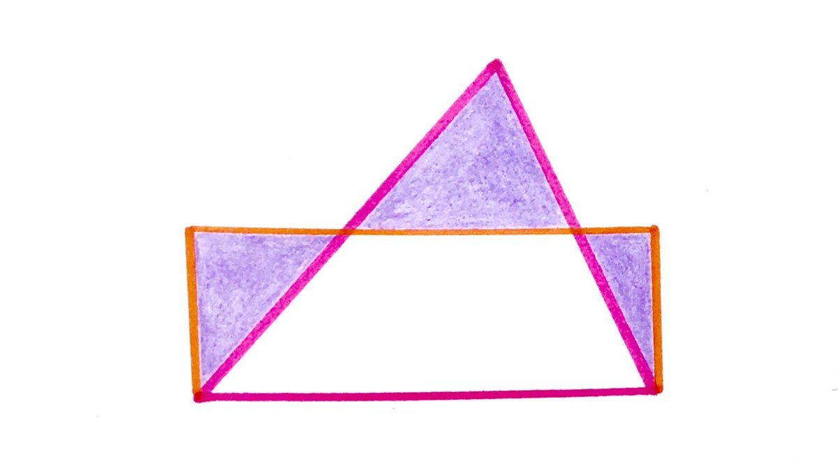 The triangle and rectangle have the same area. What fraction of the total is shaded?