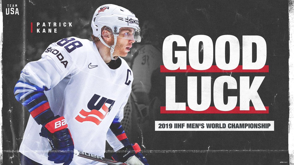 TeamUSA's tweet photo. R E D,  W H I T E  &amp;  B L U E. 🇺🇸

Good luck to @usahockey as they kick off #MensWorlds today. https://t.co/jzbugTW2KZ