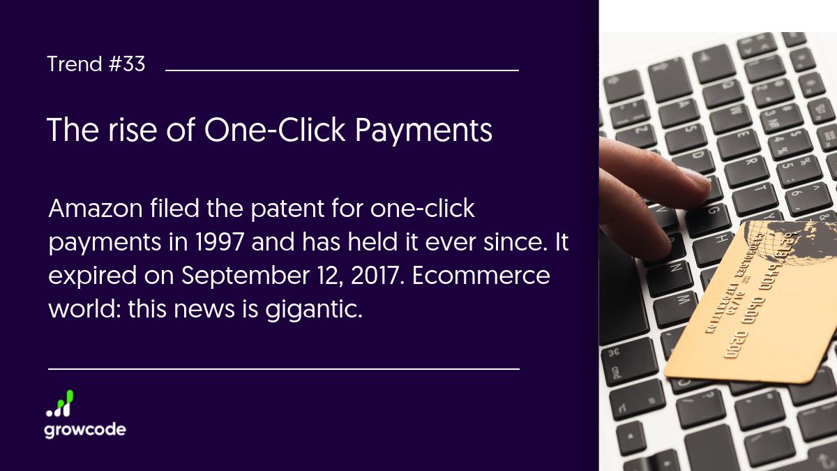 p_ogonowski's tweet photo. Ecommerce Trend No. 33: The rise of One-Click Payments

Give yourself a minute to think how can your business leverage this trend. Curious about other 2019 ecommerce trends? 💥 

Get our ebook covering 51 trends here: https://t.co/shVBXo0IWb

#ecommerce #oneclick #payment #trends https://t.co/PuwT7ozLCI