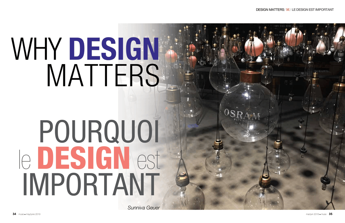 bouwdesigninc's tweet photo. Principal designer Sunniva Geuer’s article "Why Design Matters" is now in @musecdn's Muse Magazine in their May/June Awards issue. Check it out! #museumdesign #canadiandesign https://t.co/Fw39kqCys3