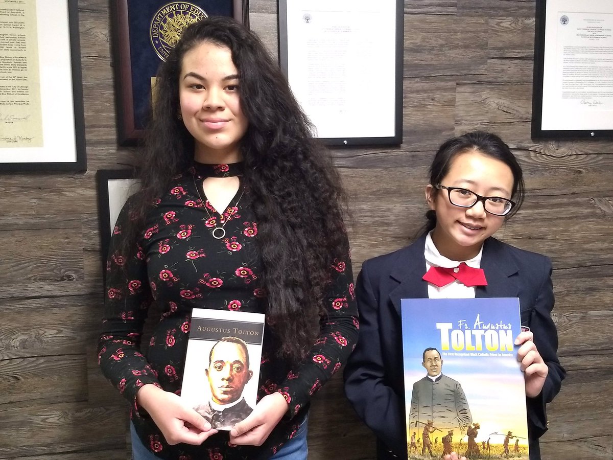 stccs_chicago's tweet photo. So proud of @stccs_chicago students Jacquelline (1st prize) and Tiffany (2nd prize) for winning the Father Augustus Tolton Essay contest! And, it’s officially a 3-peat for our students! @NatlBlueRibbon @archchicago @ChiCathSchools @PCavallone @ChicagChinatown https://t.co/boqZZSlgP2
