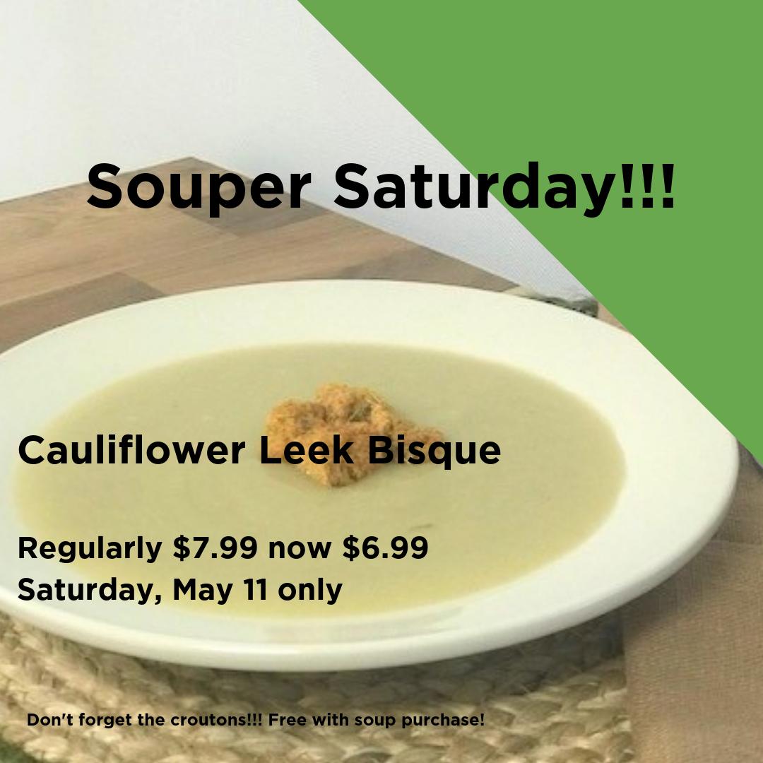 fredandrickys's tweet photo. Make your weekend extra "souper"!

Come in Saturday, May 11 and get $1 off our deliciously creamy Cauliflower Bisque soup.

No Limits! So come out and "soup" up!! https://t.co/DsDb4kmp4r