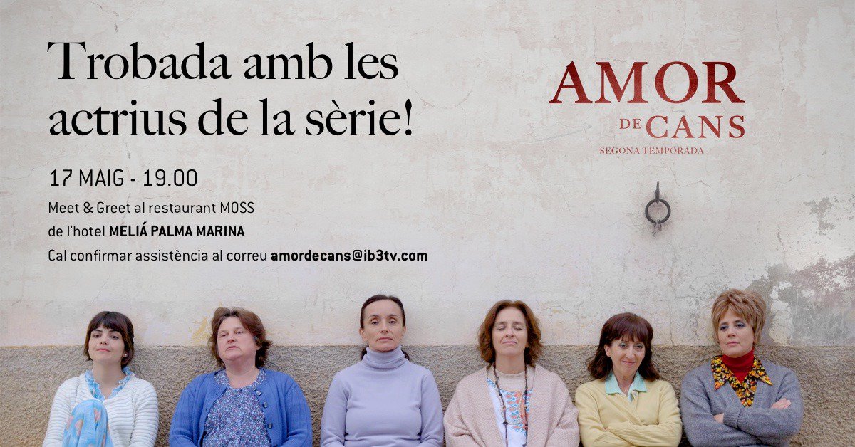 IB3's tweet photo. 🔊 No hi ha gamundina que no ens hagi avisat! 

La segona temporada d'#AmorDeCansIB3 serà... brutal!

Si voleu compartir totes les novetats amb n' @agnes_llobet, na Lina Mira, na Lluqui Herrero, n'Eva Barceló, n'Apolonia Serra i na Caterina Alorda, no vos perdeu 👇això👇👇 https://t.co/rw0PtBKwfZ