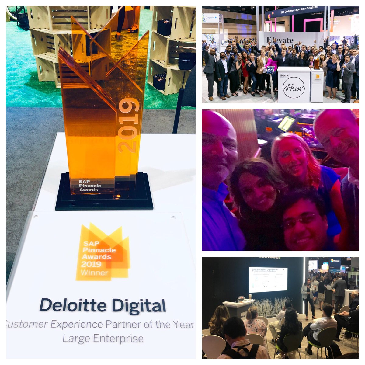 DCkashif's tweet image. What an amazing week with clients, colleagues and friends at #CXLive and #SAPPHIRENOW2019 So proud of @DeloitteDigital and @DeloitteSAP on what we have accomplished! Thank you @SAP @SAP_CX for the recognition #SAP_Pinnacle_2019