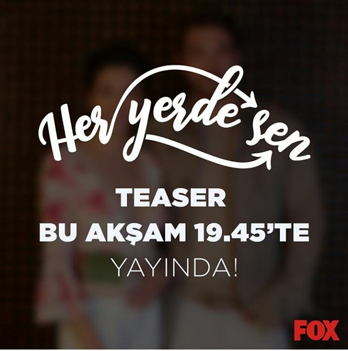 KESİN BİLGİ,YAYALIM!!! "HER YERDE SEN "dizimizin ilk teaser'ı bu akşam 19:45 'te Fox'ta .Hazır mıyız? @FOXTurkiye <a href="/heryerdesenfox/">Her Yerde Sen</a> <a href="/aybukepusat/">Psikopat</a> <a href="/furkandic/">Furkan Andıç</a> #seldem