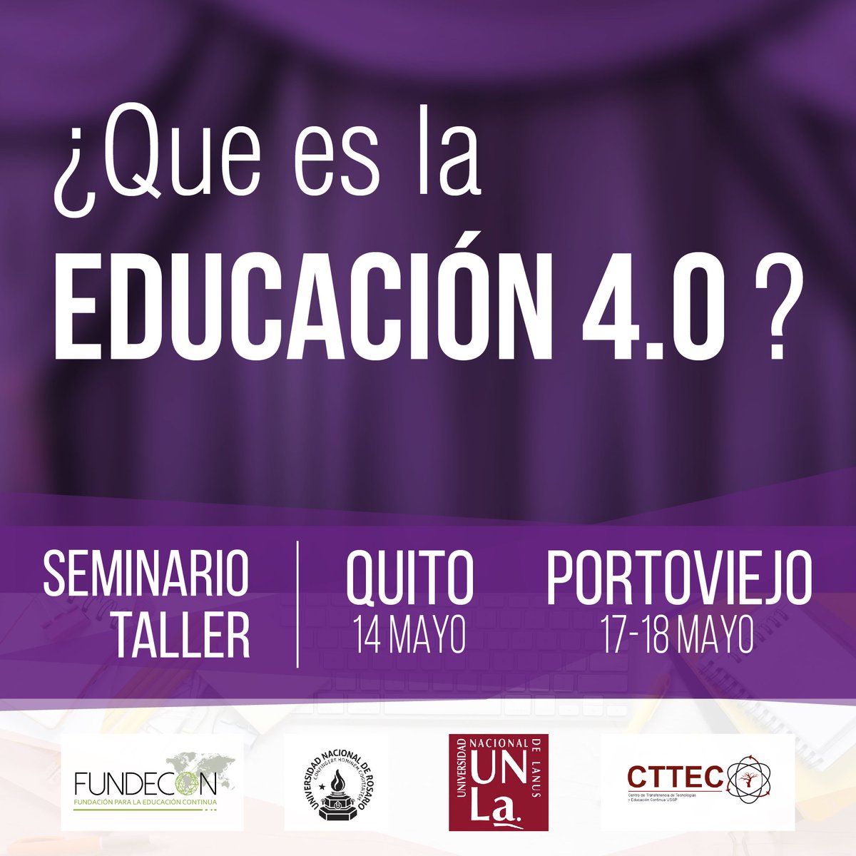 ¿Qué es la EDUCACIÓN 4.0?

El FUTURO es hoy...! Aprende sobre las nuevas metodologías en la #EDUCACIÓN actual.

ÚLTIMOS CUPOS‼️
#QUITO: 14 de mayo / 2019
#PORTOVIEJO: 17-18 de mayo / 2019

Más info:
☑️(+593) 02 2 555 987 
☑️ info@fundecon.com
☑️ fundecon.com