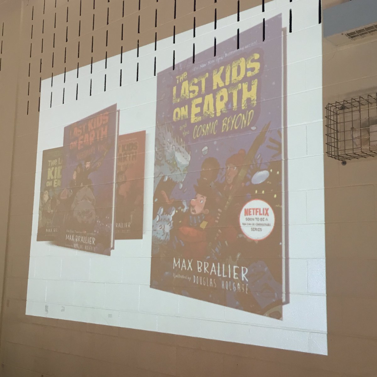 d202schools's tweet photo. @maxbrailler author of #TheLastKidsOnEarth series speaks to 2nd-5th graders #WesmereES #202proud https://t.co/6n6ziYpH9l