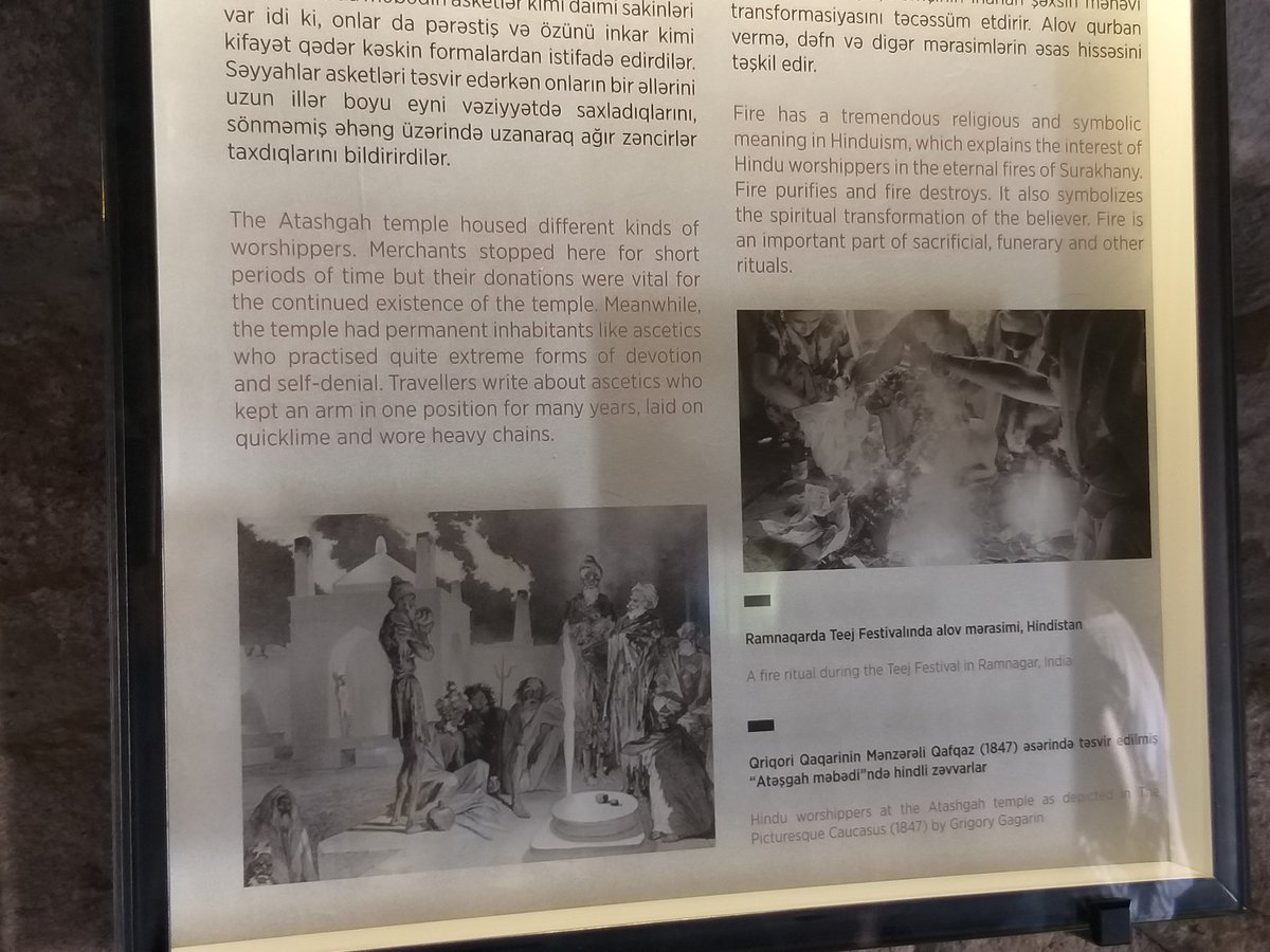 SwamiDivyatej's tweet photo. Visited the Fire temple #atashgah in #Baku. It is believed to be established in 16th century by Indian worshipers. Inscription in sanskrit and punjabi were also found during excavation of this site.This place also has a strong connect with Zoroastrian people https://t.co/pNfRDCekLR