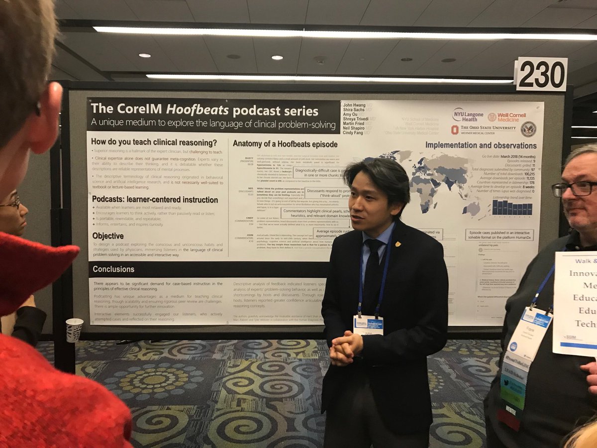 Alice Tang MD MHPE (@alicetangmd) on Twitter photo The always-eloquent John Hwang presenting Hoofbeats at #sgim2019 during the med ed walk and talk! <a href="/SocietyGIM/">Society of General Internal Medicine (SGIM)</a> <a href="/COREIMpodcast/">CORE IM</a> <a href="/ShreyaTrivediMD/">Shreya P. Trivedi MD, MHPE</a> <a href="/ShiraAnneSachs/">Shira A Sachs</a> <a href="/nyuschoolofmed/">NYU Grossman School of Medicine</a> The always-eloquent John Hwang presenting Hoofbeats at #sgim2019 during the med ed walk and talk! <a href="/SocietyGIM/">Society of General Internal Medicine (SGIM)</a> <a href="/COREIMpodcast/">CORE IM</a> <a href="/ShreyaTrivediMD/">Shreya P. Trivedi MD, MHPE</a> <a href="/ShiraAnneSachs/">Shira A Sachs</a> <a href="/nyuschoolofmed/">NYU Grossman School of Medicine</a>