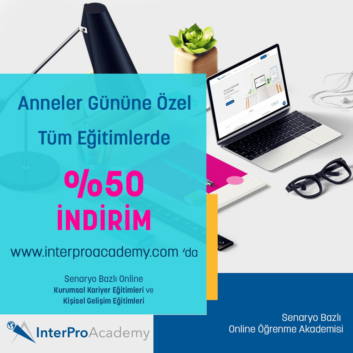 Anneler gününe özel tüm eğitimlerde %50 İNDİRİM

Kurumsal Kariyer Eğitimleri ve Kişisel Gelişim Eğitimleri
İnterProAkademi Türkiye’nin ilk senaryo bazlı online öğrenme akademisidir.
Detaylı bilgi ve kayıt için: interproacademy.com
#onlineeğitim #kurumsaleğitim #uzaktaaneğitim