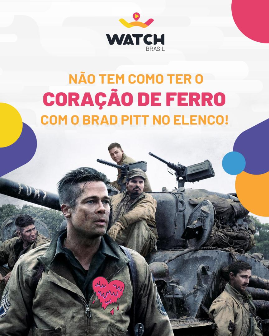 watch_brasil's tweet photo. Sério, com Brad Pitt no elenco é impossível ter um Coração de Ferro! O meu ja derreteu, só de ver o trailer do filme! 😍🙈  #vod #ondemand #filmesonline #assineWatch #ProvedorcomWatch #movies https://t.co/4bsHrPpa42