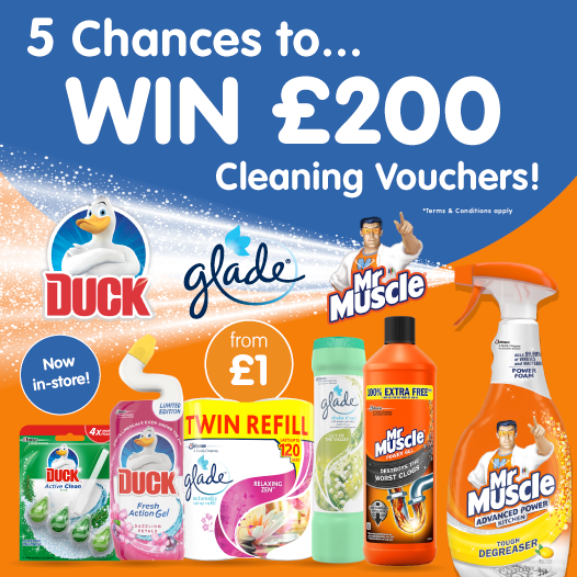 bmstores's tweet photo. 💦#COMPETITION TIME💦

We know how much you LOVE cleaning-so we're giving away £200 worth of B&amp;M cleaning vouchers to FIVE lucky winners, courtesy of SC Johnson!

For your chance to #WIN, simply FLW/RT &amp; COMMENT WHICH is your favourite room to clean!

Competition ends 9am 17/5/19 https://t.co/5FNfbe2GtI