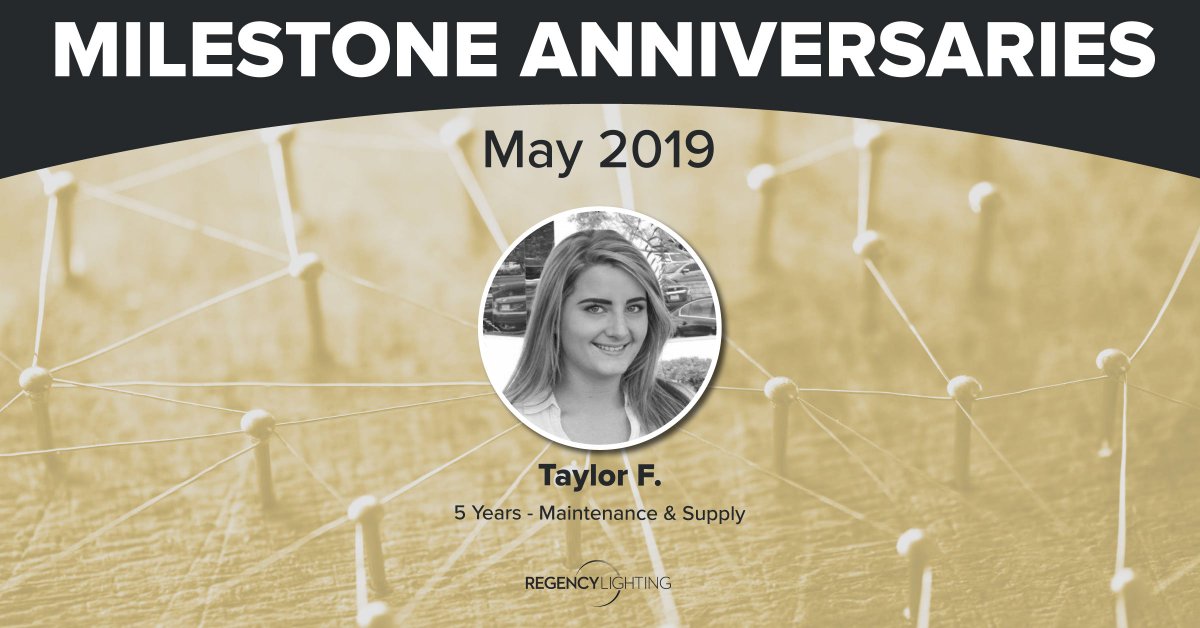 regencysupply's tweet image. Congratulations to our one and only milestone anniversary for the month of May, Taylor with our Maintenance and Supply team! Thank you for 5 years of dedicated service. We're grateful to have you on the team. #RegencyLife