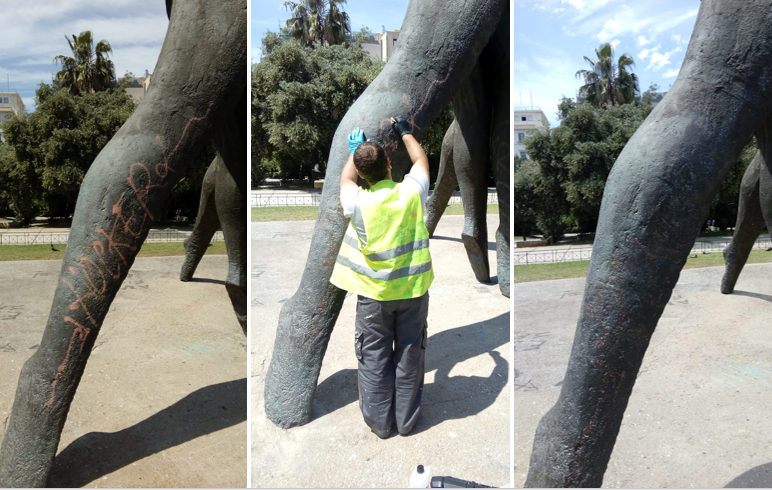 AthensPartner's tweet photo. Our anti-tagging initiative is restoring monuments in the historic center of Athens - the Monument of National Reconciliation, Klafthmonos square
#antitagging https://t.co/7TkE3JFxa0
