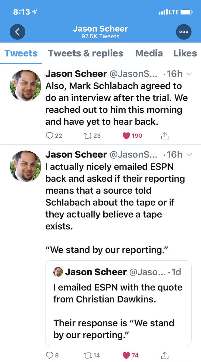  @espn and  @Mark_Schlabach continue to duck any sort of story regarding Dawkins refuting their story. Asked multiple times since Wednesday, ESPN and Schlabach have offered this to  @JasonScheer and  @AZAuthority, the first to challenge the initial report: