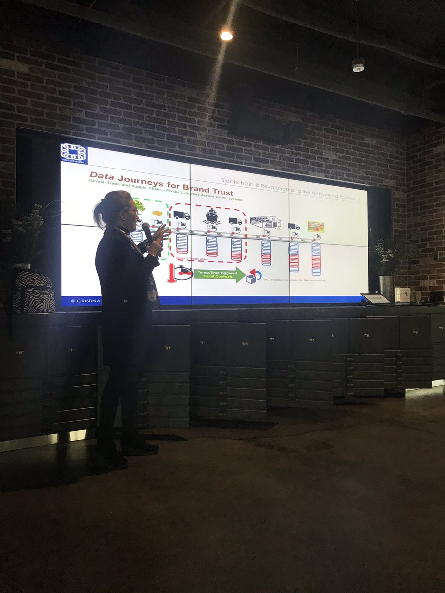 So lucky to have <a href="/cristinadolan/">Cristina Dolan</a> with us today talking about blockchain and integration across many business verticals. #moversandshakers @jlabs