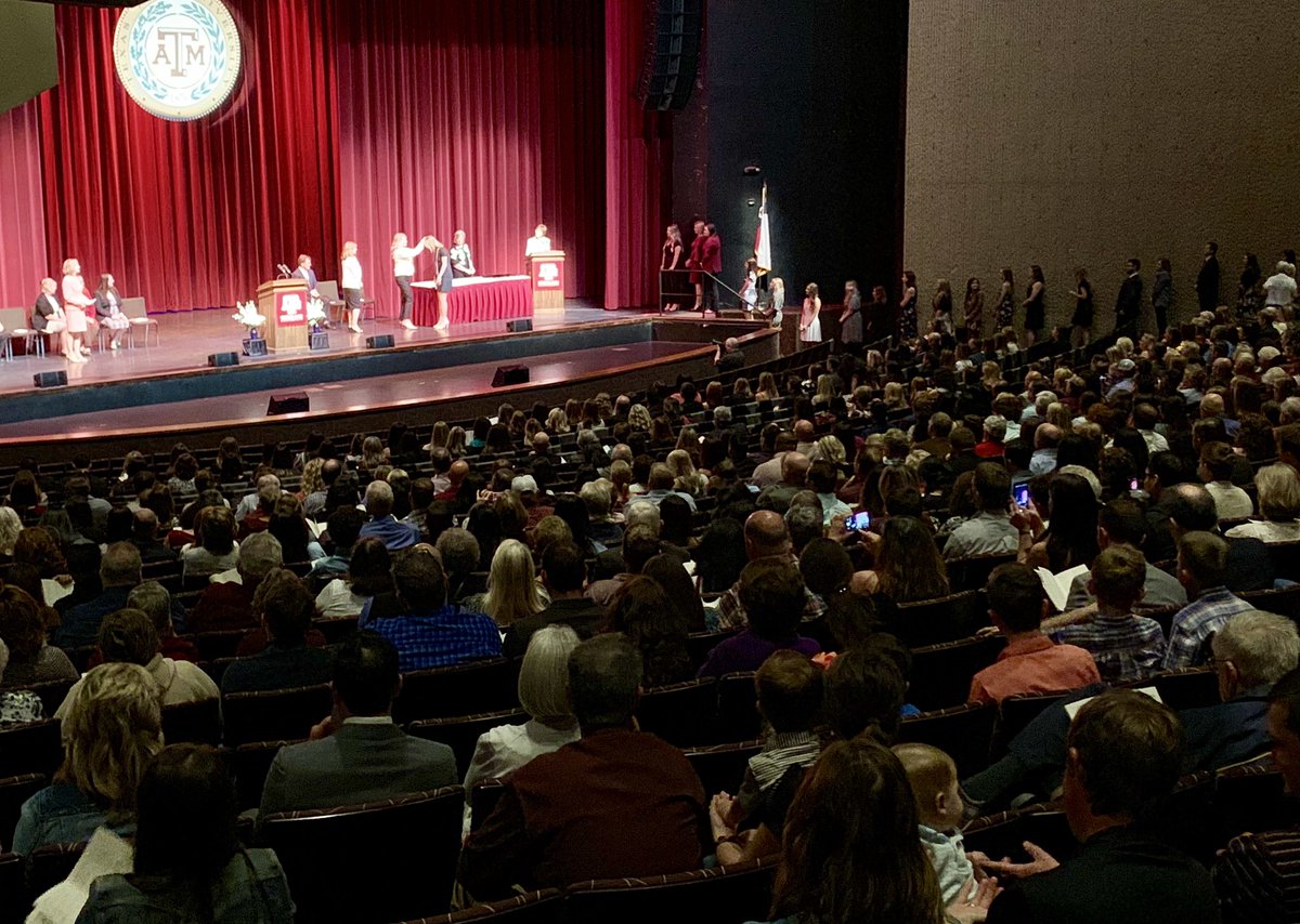 TAMUnursing's tweet photo. The 2019 @TAMUnursing Ceremony is underway and we are so proud to celebrate our #AggieNurses! #TAMUgrad #RN #MSN #BSN https://t.co/G77fjvIFTF