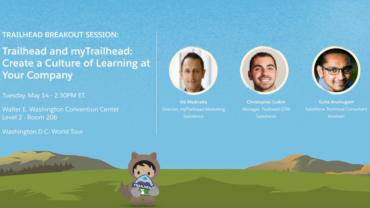 #DCOhana Super Excited to be speaking along with <a href="/trailhead/">Trailhead</a> team at #DCWT #SalesforceWorldTour on 14-May. 😇🤩
Join us to learn all about the #Trailhead culture of learning to quickly skillup in <a href="/salesforce/">Salesforce</a>  Don't miss to signup for the #DCWT event!