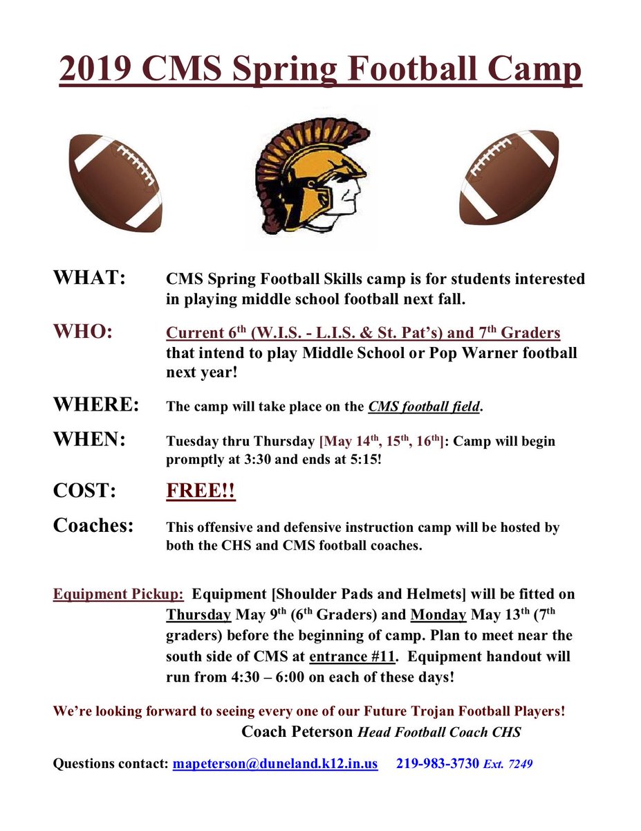 WestchesterInte's tweet photo. WIS Family,

A reminder of the upcoming 2019 CMS Spring Football Camp! For current, WIS sixth graders interested in participating, be sure not to miss equipment pick-up on Monday at 4:30 at CMS (Gate 11)!

Have a great weekend! https://t.co/CDu6faXbbg