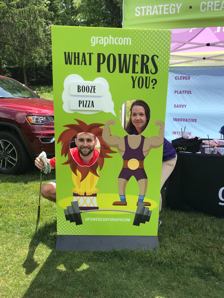 graphcominc's tweet photo. We had a blast at @Vibrancy_21's 10th Annual Celebrity Golf Tournament benefitting the @Haydenrhurst Family Foundation. What powers you? #PoweredbyGraphcom #ClientLove #Golf https://t.co/xOkUCMe2lh